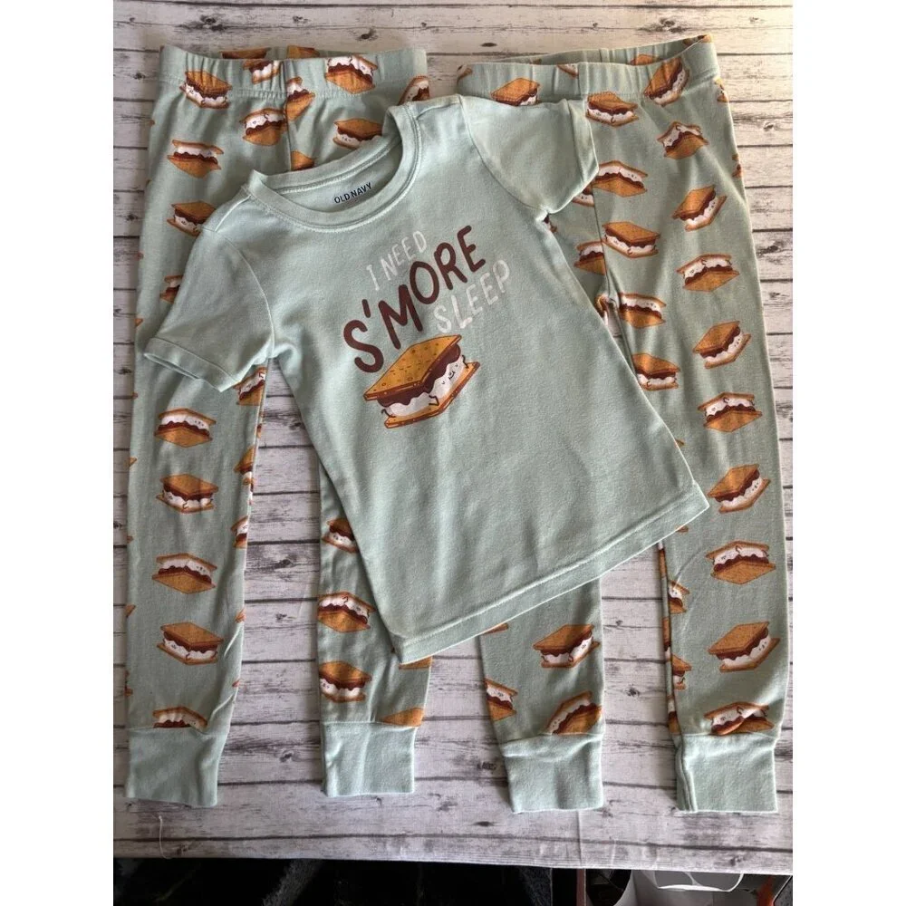 Old Navy Toddler Snug-Fit PJ Pajama Top & Pant Lot, Christmas S’mores 4T